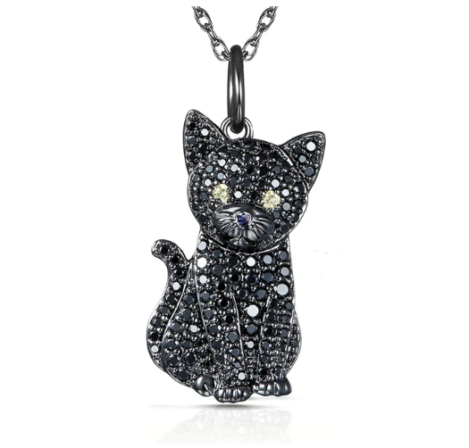 Dije + Cadena Gato negro