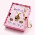 Conjunto Beagle Bicolor – Dije + Aretes con Cristales