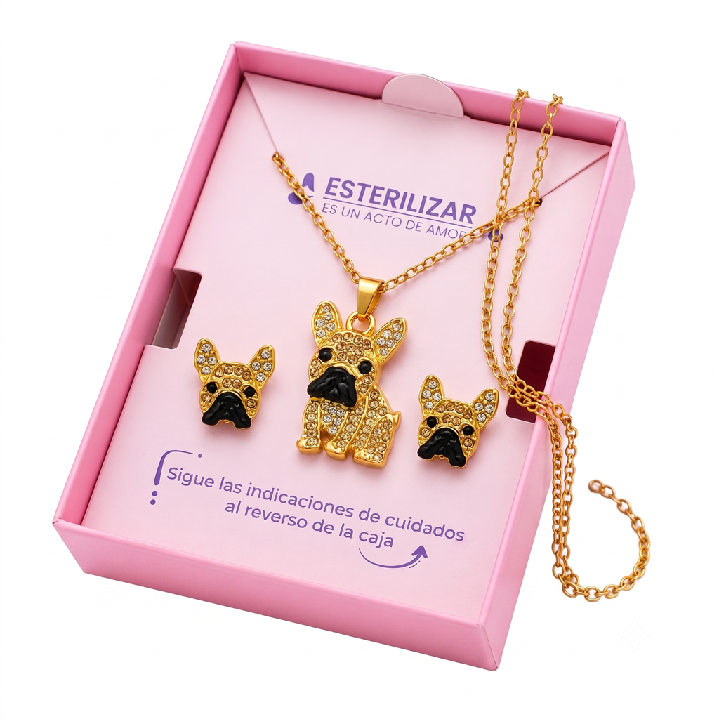 Conjunto Bulldog Francés dorado