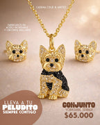 Conjunto  Yorkshire Terrier Elegancia dorada