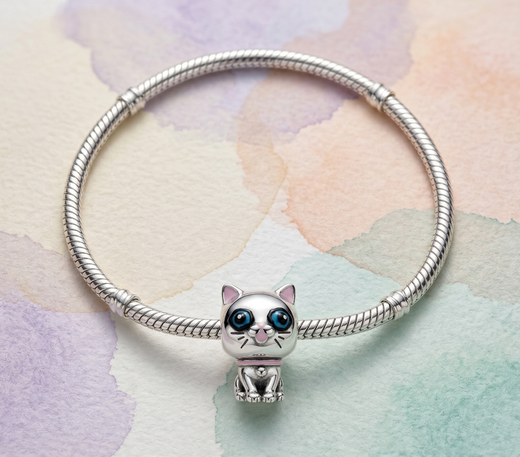 Charm gato ojos azules
