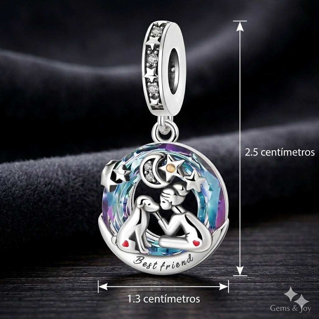Charm "Best Friend". – Plata 925 con Circonitas