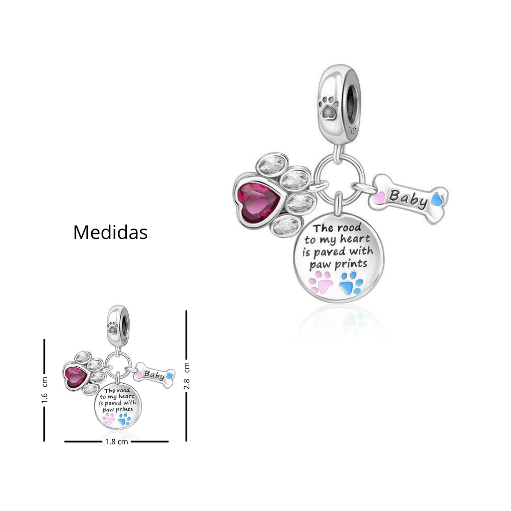 Charm "El camino a mi corazón está pavimentado con huellitas"