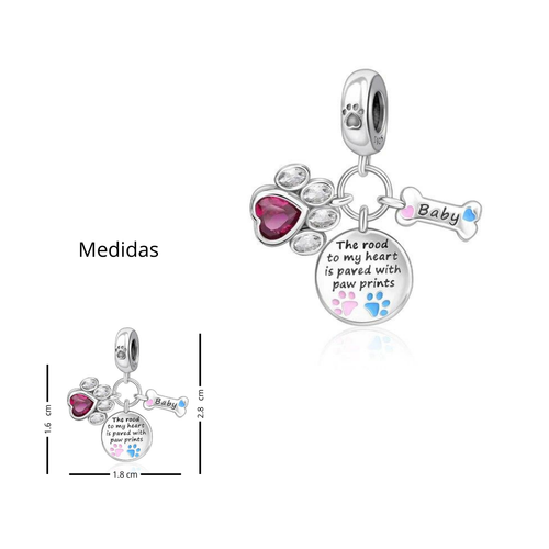 Charm "El camino a mi corazón está pavimentado con huellitas"