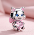 Charm Gato corazon lazo