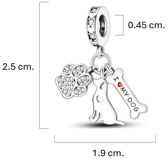 Charm "I ❤️ MY DOG" – Elegancia y Devoción en Cada Detalle