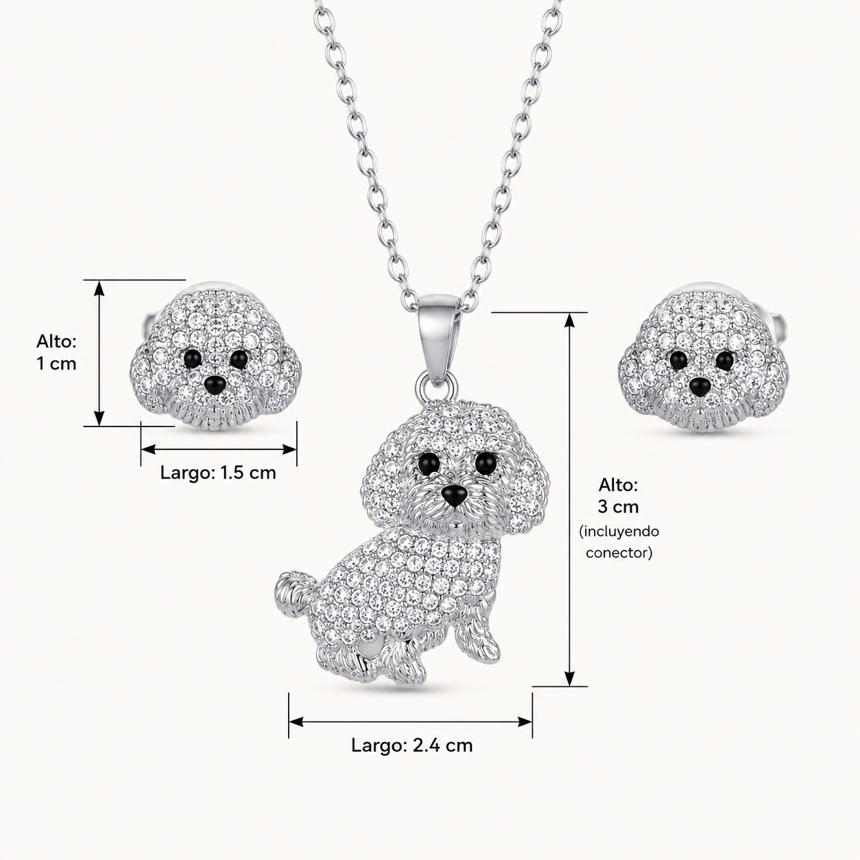 Conjunto Poodle plateado