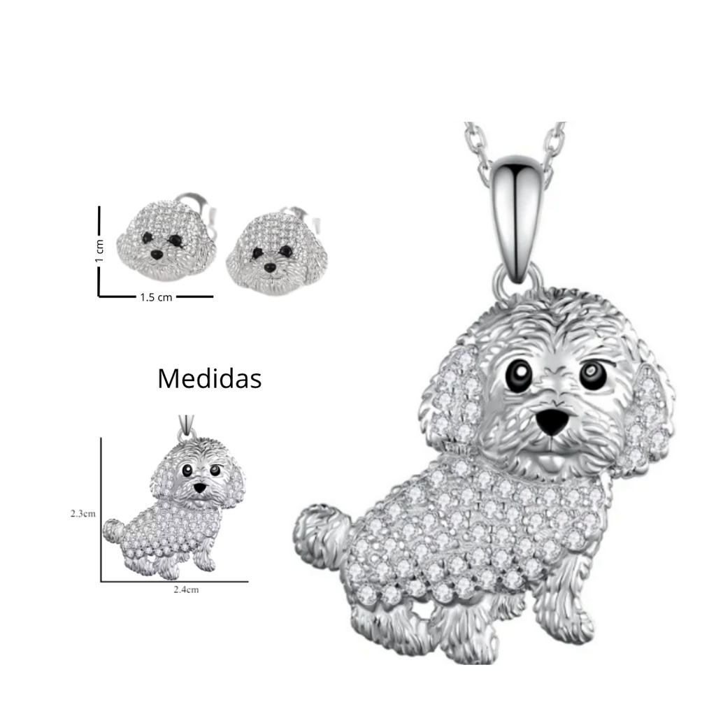 Conjunto Poodle plateado