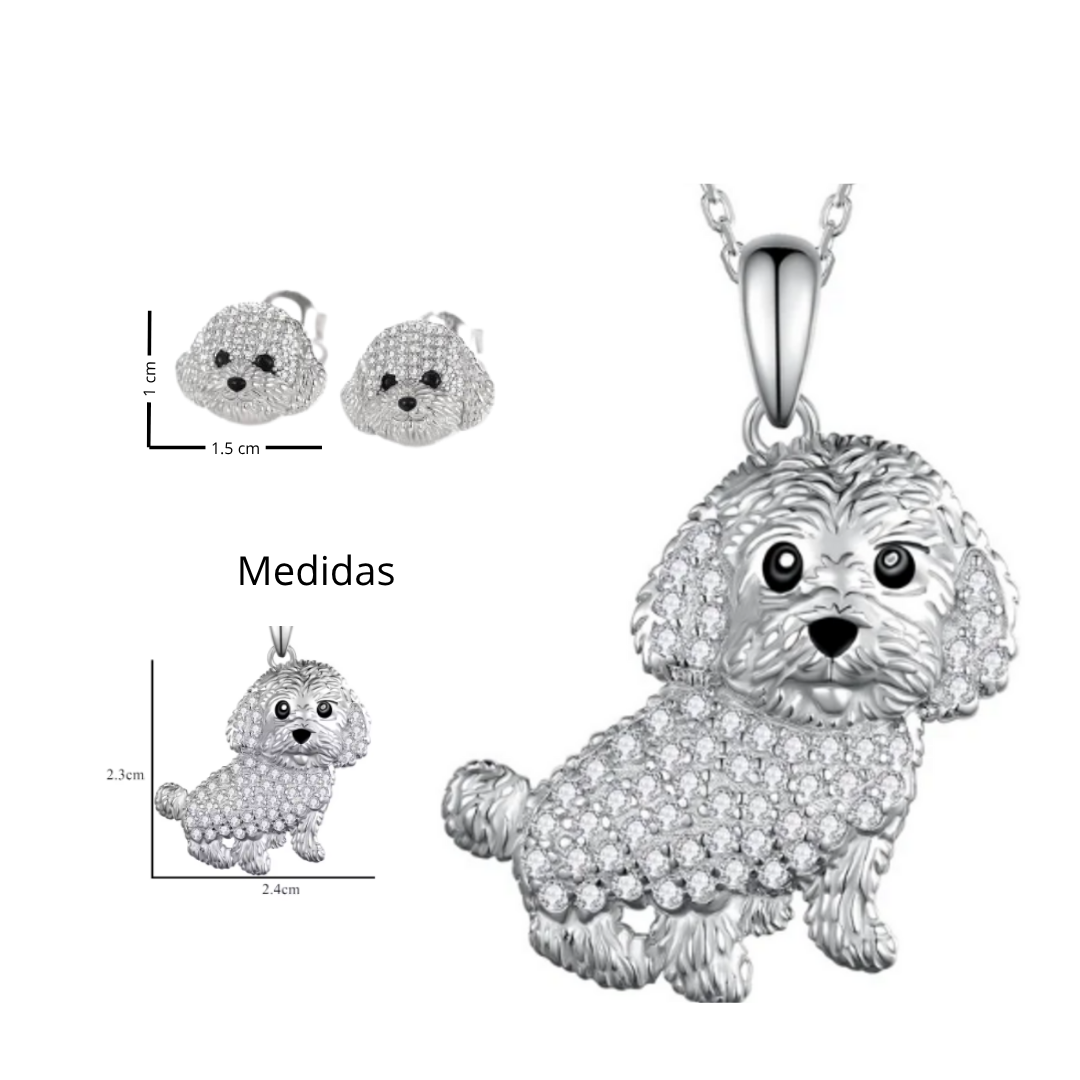 Conjunto Poodle plateado