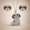 Conjunto Shih Tzu plateado con negro