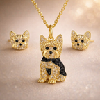 Conjunto  Yorkshire Terrier Elegancia dorada