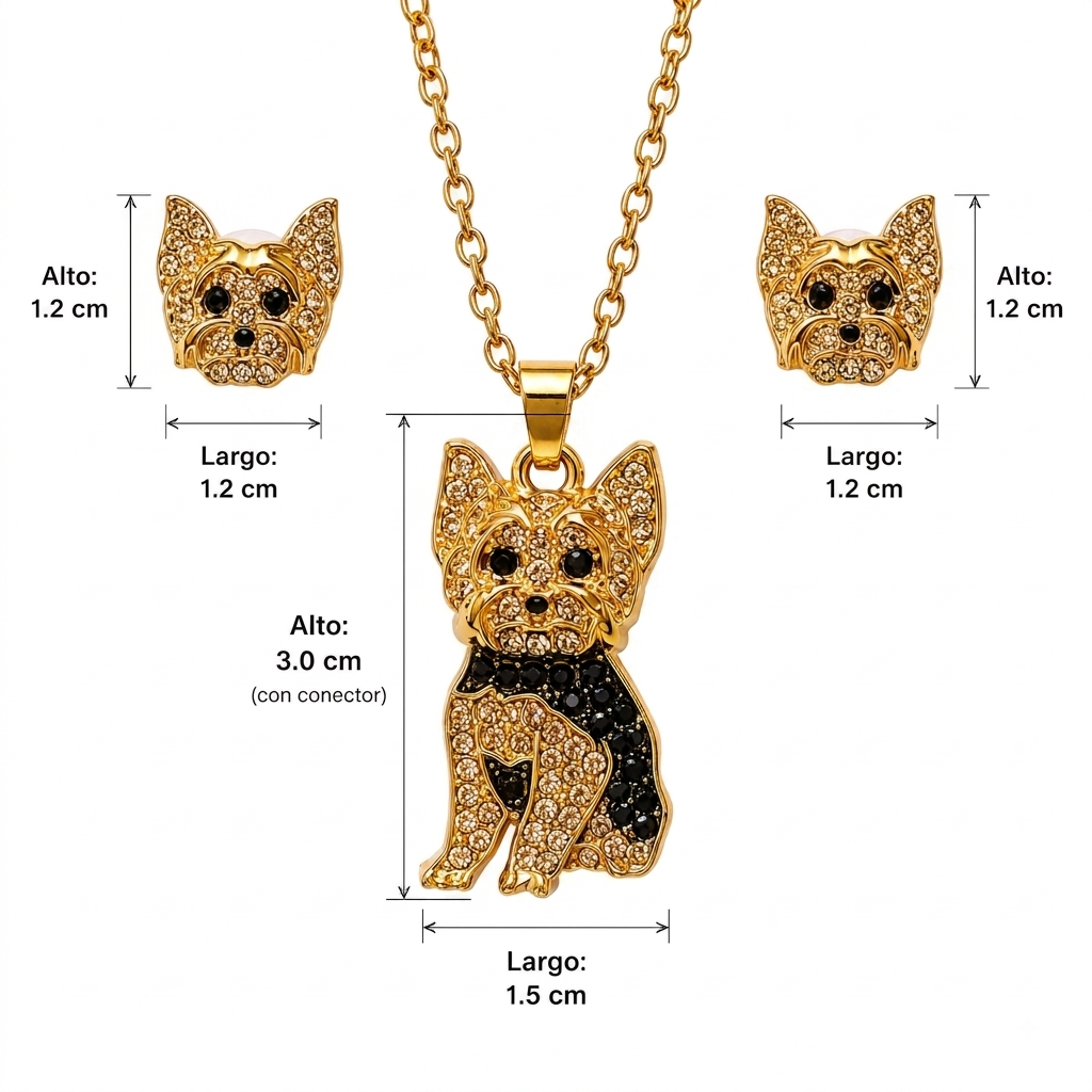 Conjunto Yorkshire Terrier Dorado con negro