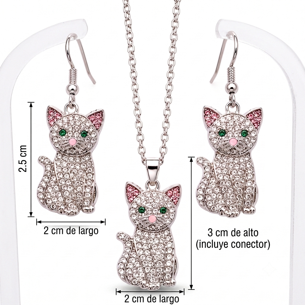 Conjunto gato plateado