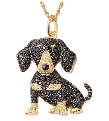 Dije + Cadena Dachshund Dorado