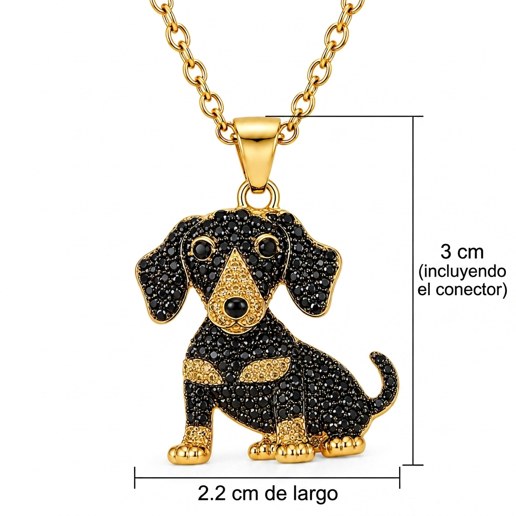 Dije + Cadena Dachshund Dorado