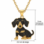 Dije + Cadena Dachshund Dorado