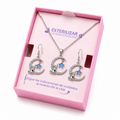 Conjunto Gato plateado media luna estrella