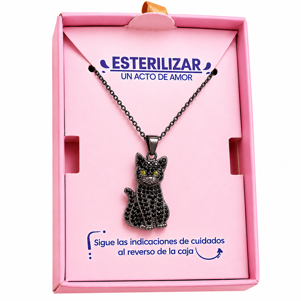 Dije + Cadena Gato negro