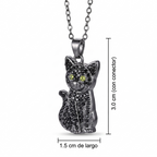 Dije + Cadena Gato negro