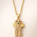 Dije + Cadena Poodle dorado