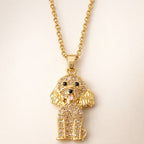 Dije + Cadena Poodle dorado