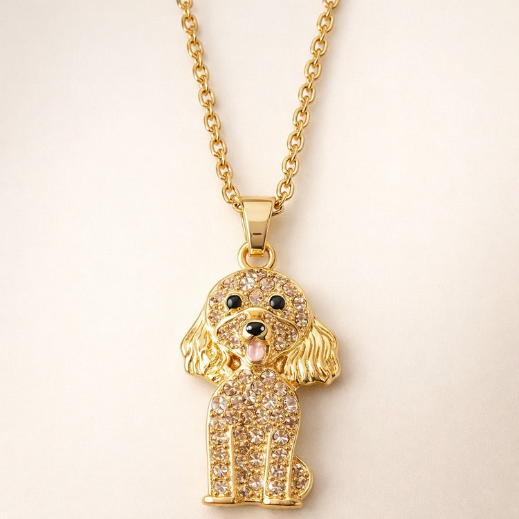 Dije + Cadena Poodle dorado