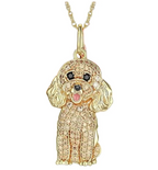 Dije + Cadena Poodle dorado