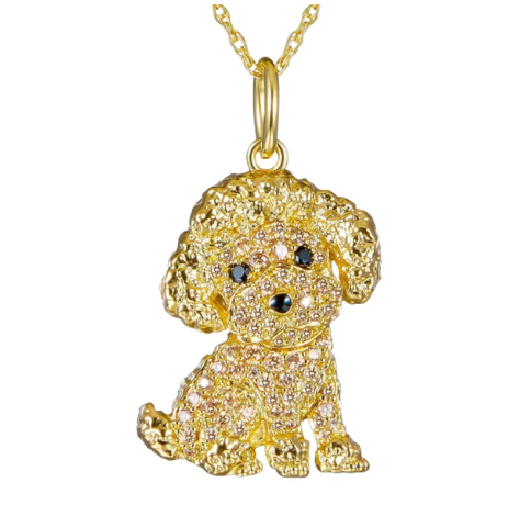 Dije + Cadena Poodle toy dorado