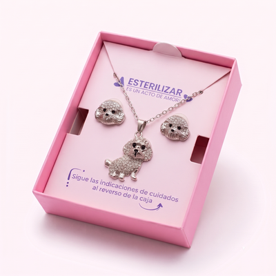 Conjunto Poodle plateado