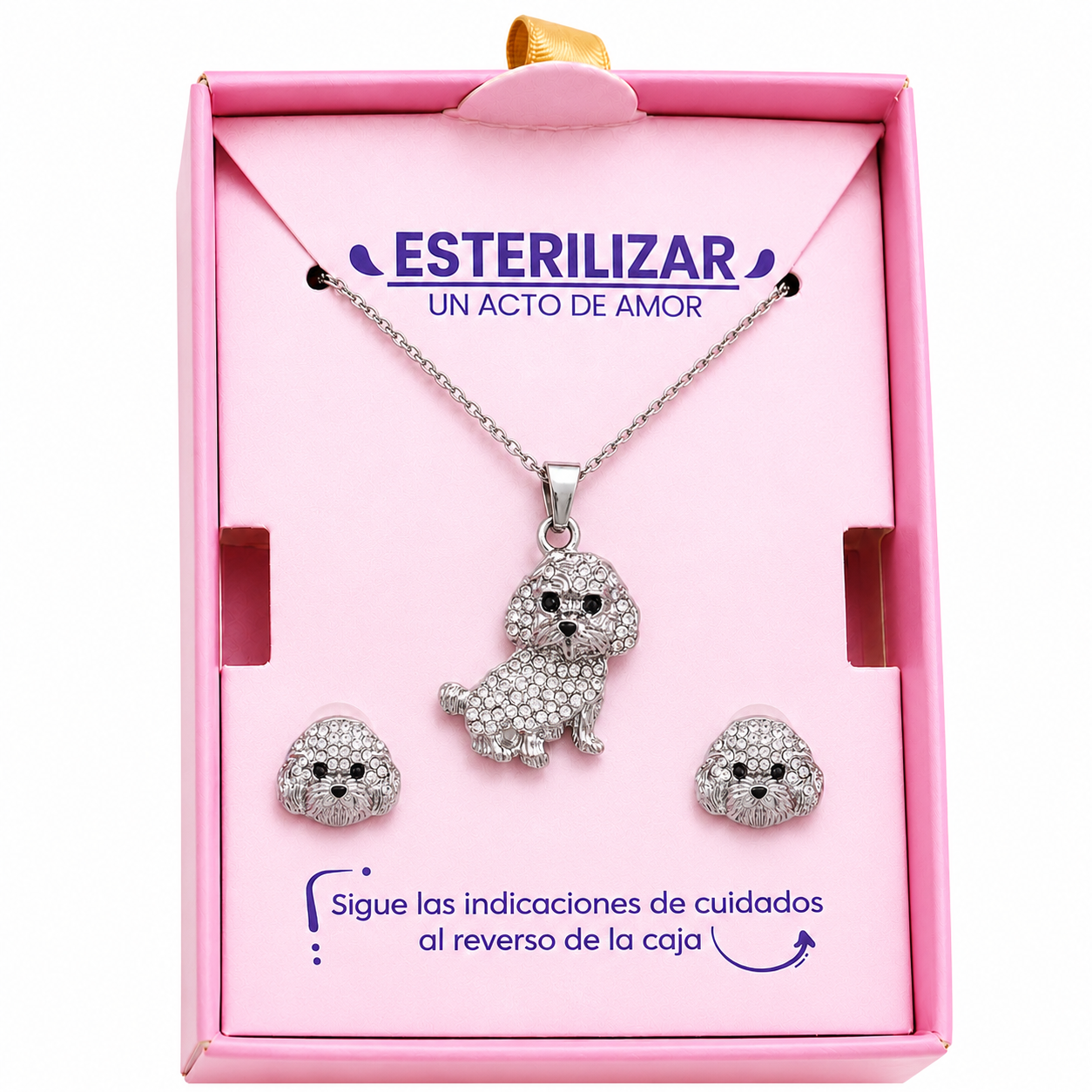 Conjunto Poodle plateado