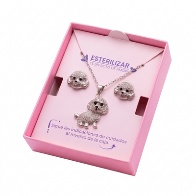 Conjunto Poodle plateado