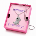 Dije + Cadena Poodle plateado