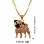 Dije + Cadena Pug Dorado