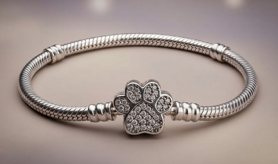 Pulsera pata plateada