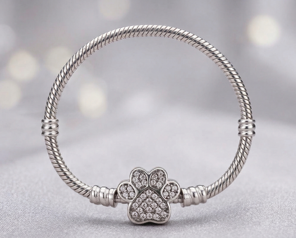 Pulsera pata plateada