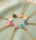 Collar con Dije de Huellita en Esmalte - Cadena de Acero Inoxidable 45 cm
