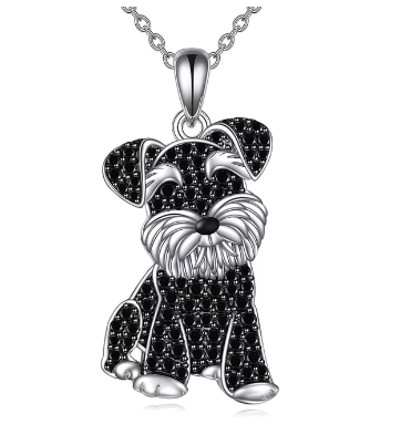 Dije + Cadena Schnauzer Glamour Negro