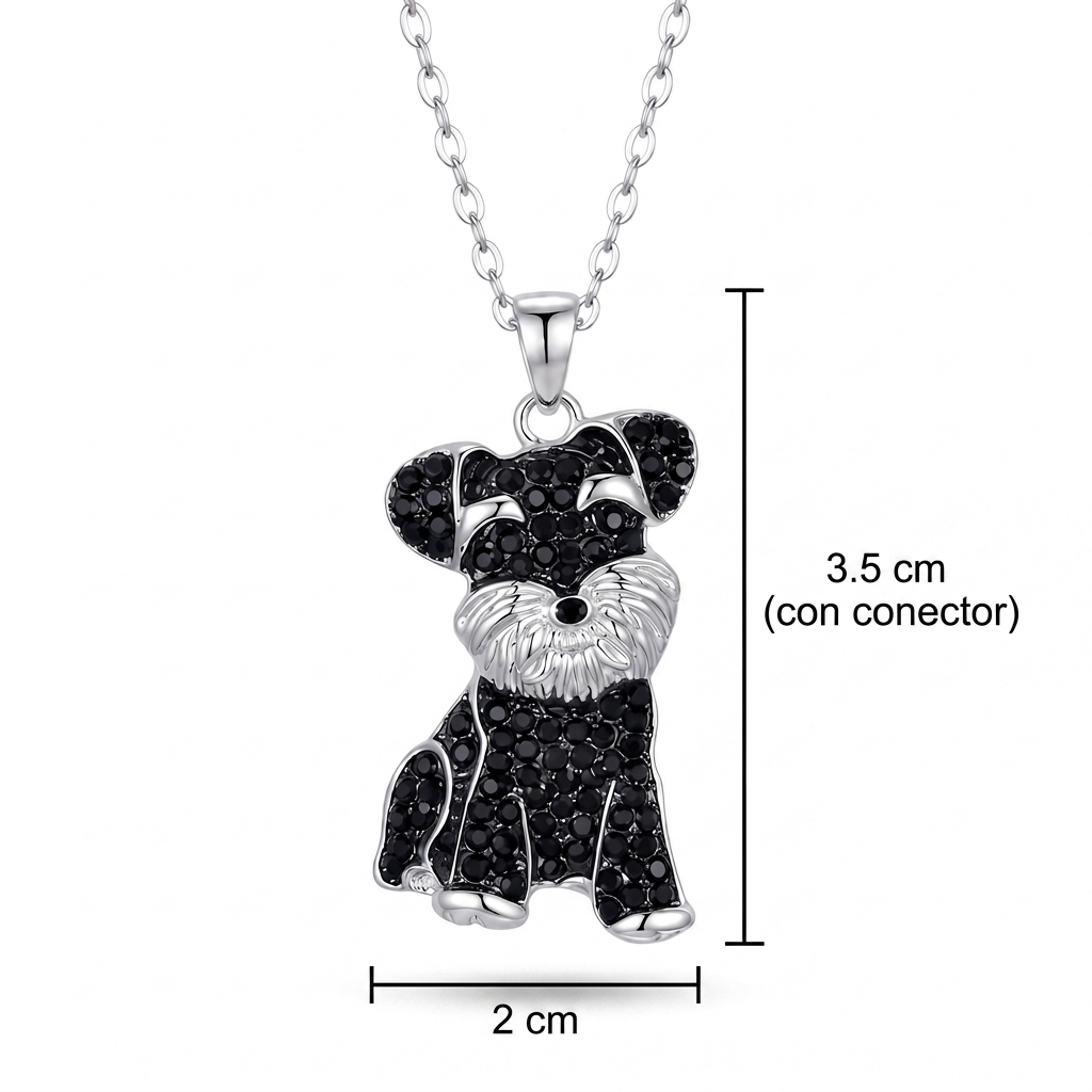 Dije + Cadena Schnauzer Glamour Negro