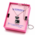 Dije + Cadena Schnauzer Elegancia Brillante