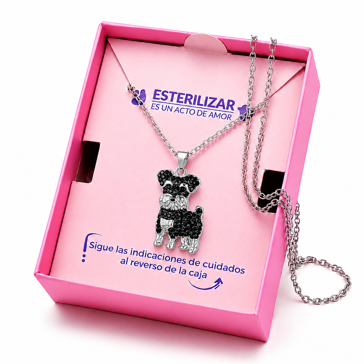 Dije + Cadena Schnauzer Elegancia Brillante