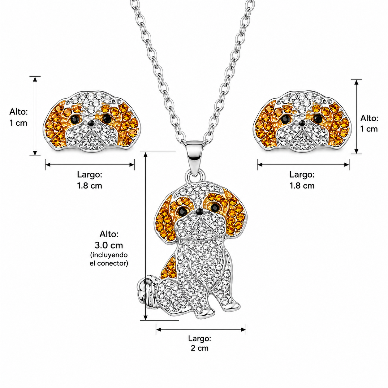 Conjunto Shih Tzu plateado con miel empaque caja de lujo✨✨