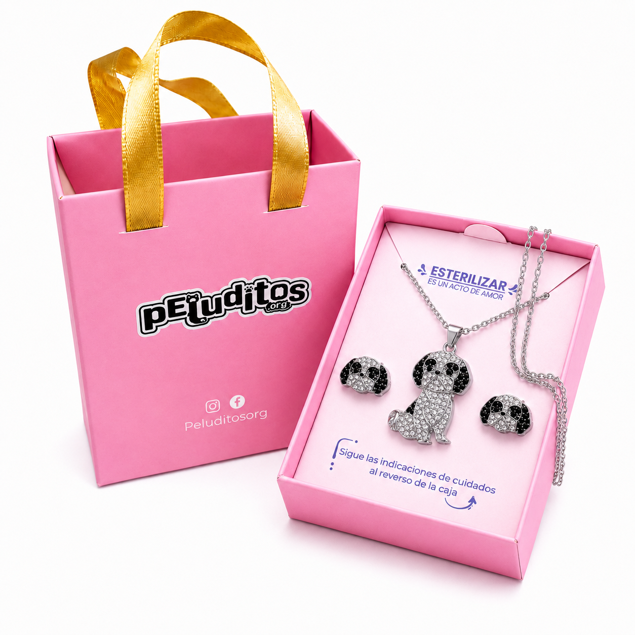 Conjunto Shih Tzu plateado con negro