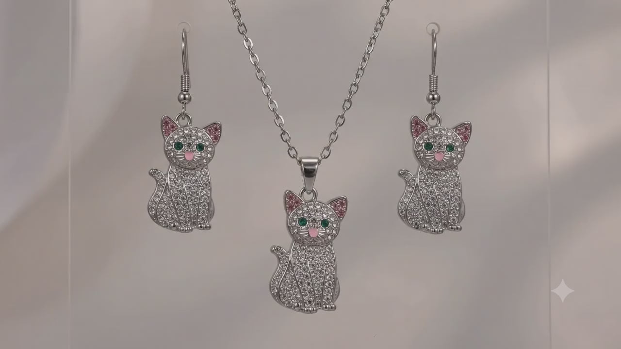 Conjunto gato plateado