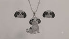 Conjunto Shih Tzu plateado con negro