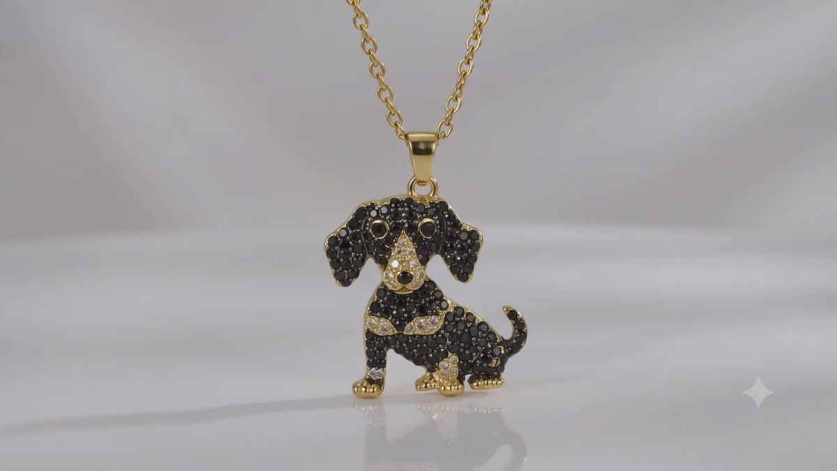 Dije + Cadena Dachshund Dorado